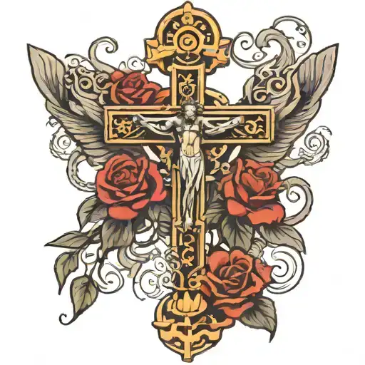 Bowe Tie On Top Of A Crucifix With A Boat Anchor