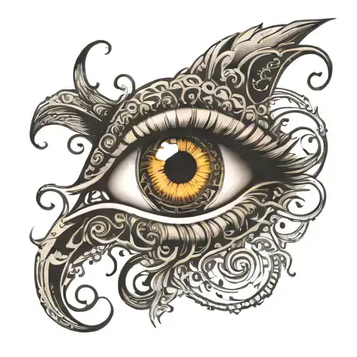 Male Eye With Names Incorporated Into The Design