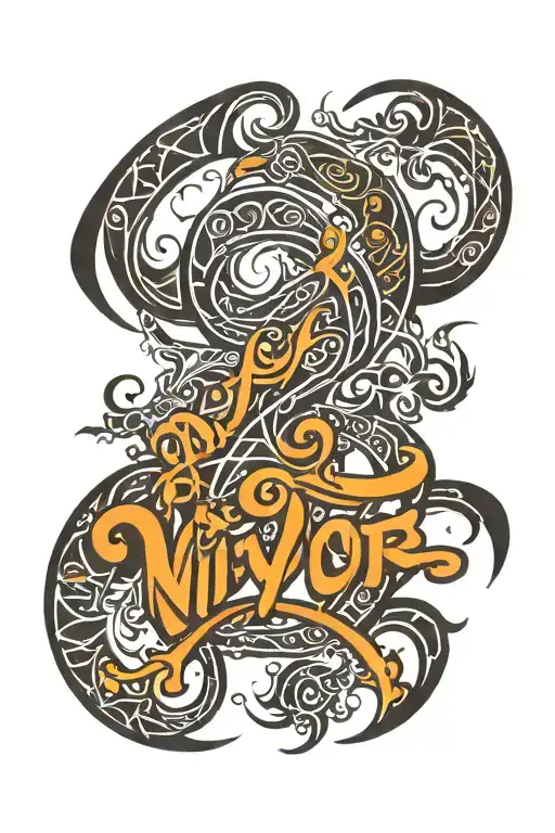 Name Of My Son 'Niyor' Hidden In A Tribal Design