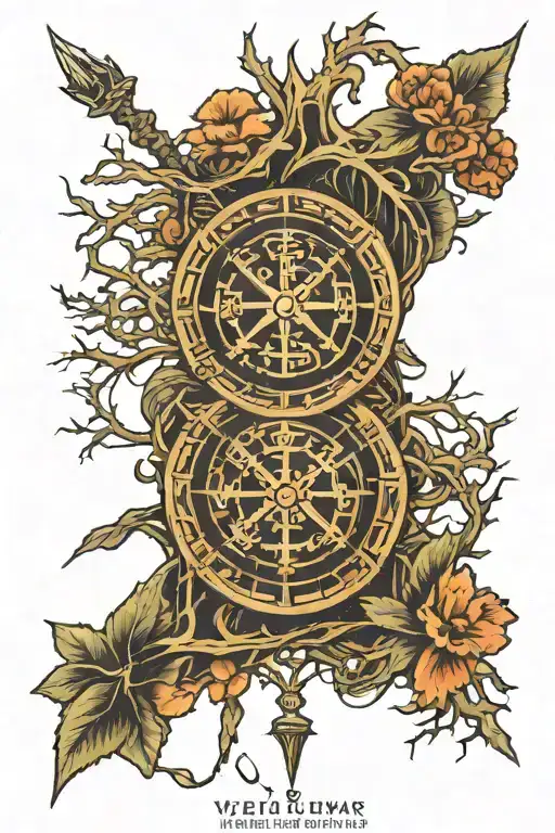 Vegvisir Tattoo With A Little Hint Of Chinese Letter