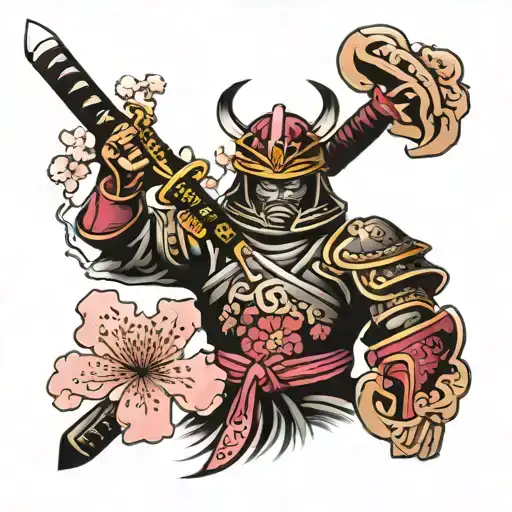 Cherry Blossom Samurai Sword