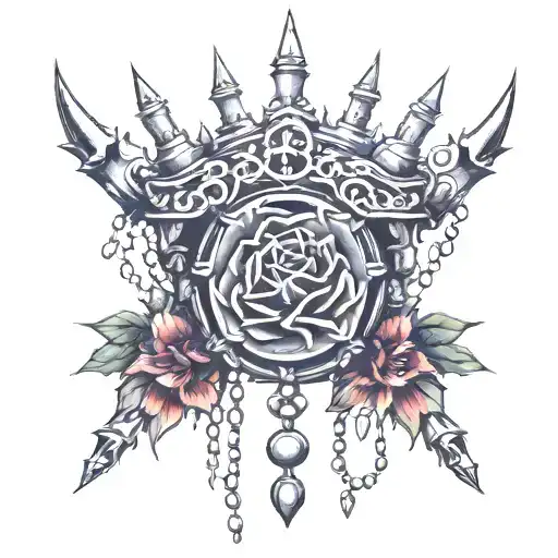 Thorn Crown Wrapped Around In A Rosary