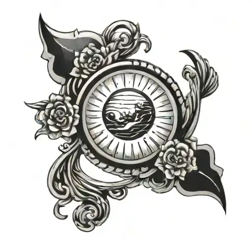 Neck Tattoo With Moon And 2 Lines