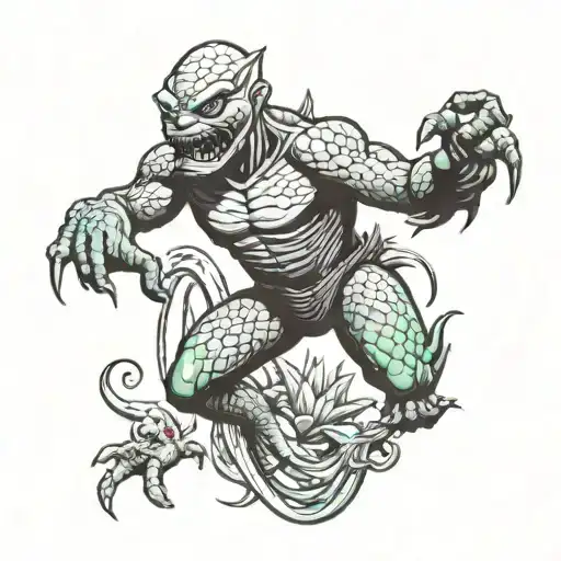 Creature From The Black Lagoon Climbing Like A Traditional Panther