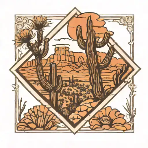 Arizona Desert In Square Frame