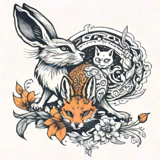 Rabbit And Fox Surrounded