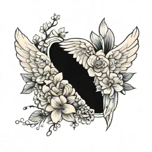 Flower And Angel Wings