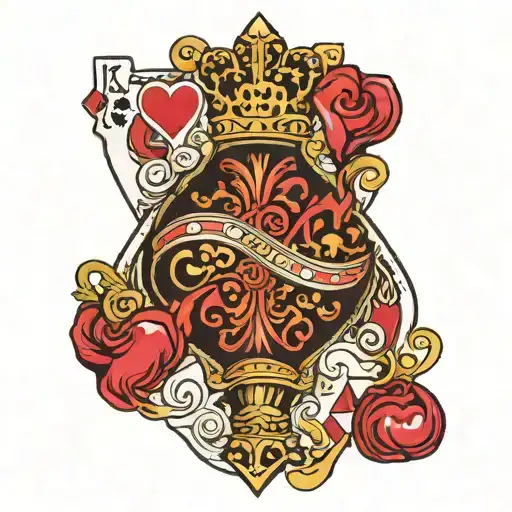 Matching Puzzle Pieces King Spades Queen Hearts Playing Card