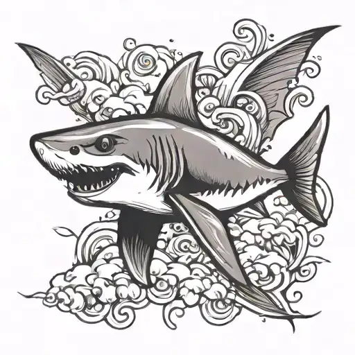 Cute Flying Shark That Has Wings