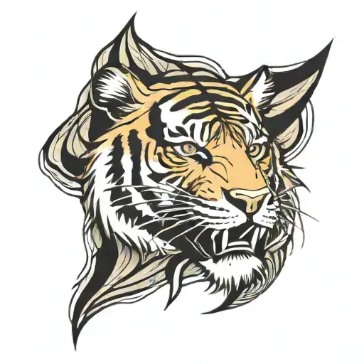 Tiger Stripe On Chest And Shoulder