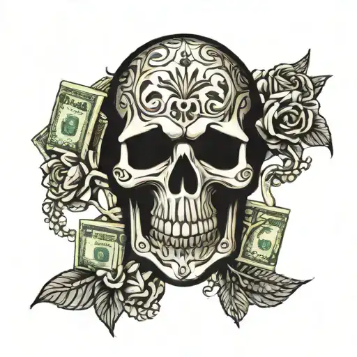 Skulls Money Bag