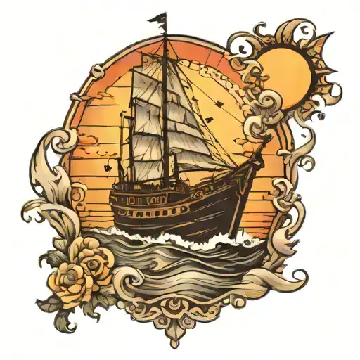 Silverton Boat Riding Into Sunset