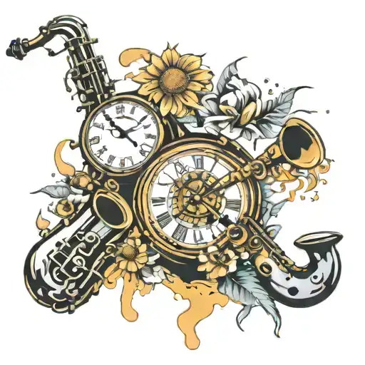 Melting Clock Saxophone Laugh Now Cry Later Daisy