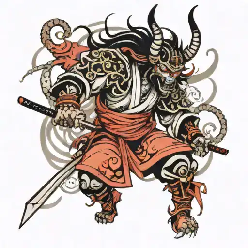 Demon Japanese Samurai Woman