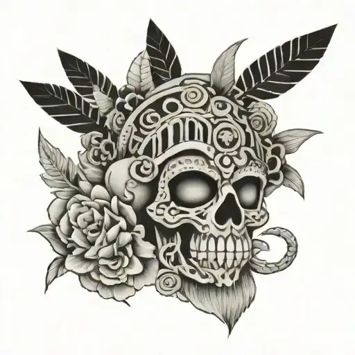 Black And Grey Mesoamerica To Current Mexico Sleeve