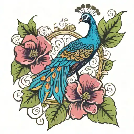 U K Tatto On Hands With Peacock Leaf Clover