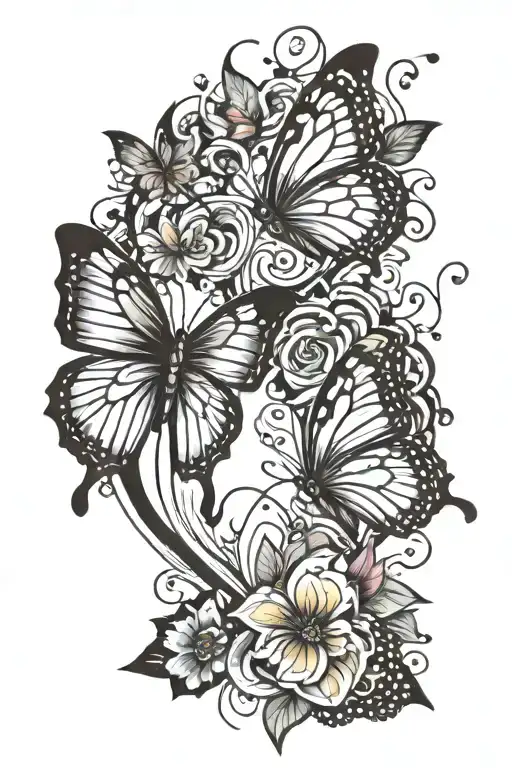 Heart Beat Line Fading Into Butterflies