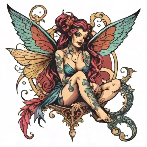 Evil Fantasy Fairy Tattoo Inspired