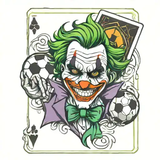 Joker Playing Card With A Soccer Ball