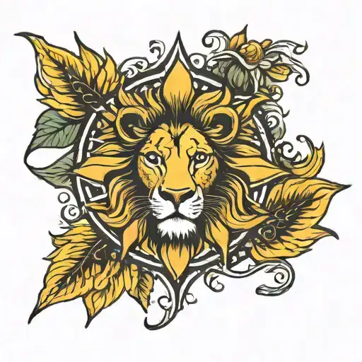 Leo Lion Sun Sunflower