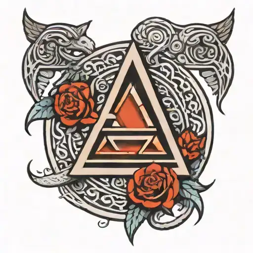 Serpant In Circle With Valknut In Middle