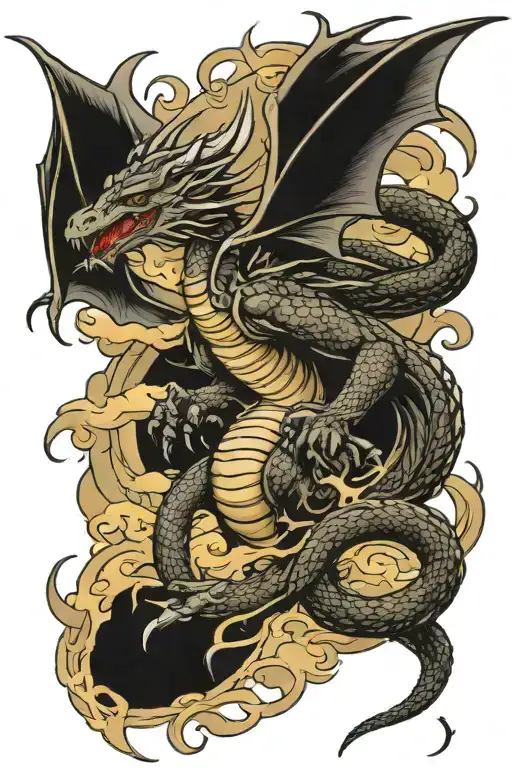 Dragon Flying On Stay Strong Man