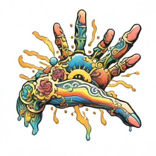 Melting Rainbow Hand Reaching