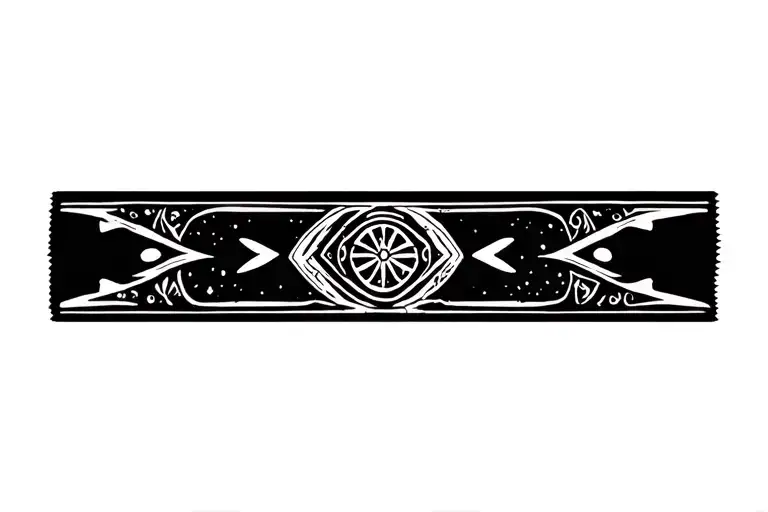 Symbol Tattoo Around The Wrist Band