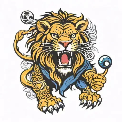Fitzroy Football Club And Brisbane Lion Roaring