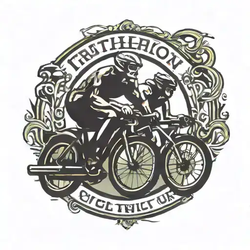 Triathlon Club Logo With A Back Seat Of A Car