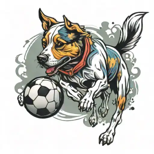 Dog Playing Football