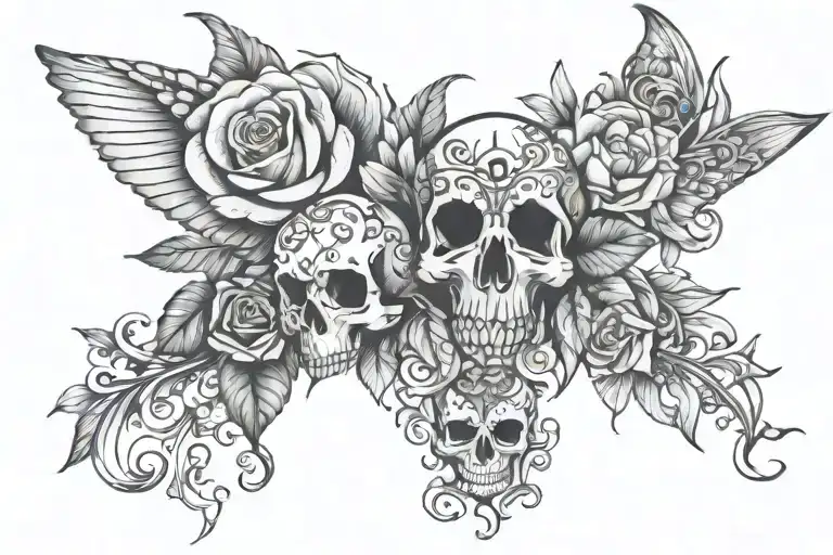 Cover Up Family Tattoo Design Incorporating Elements