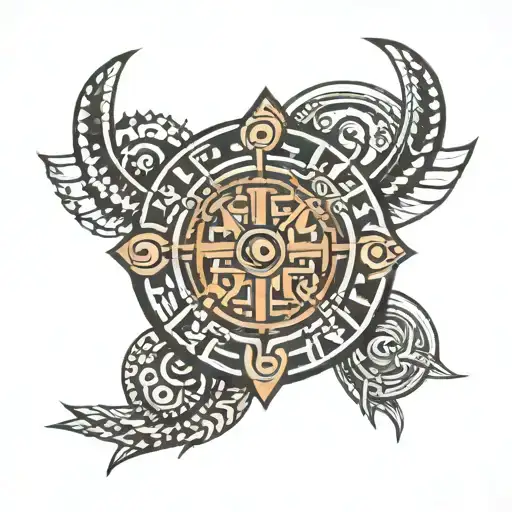 Tattoo Of A Mayan Inspired Geometry