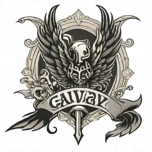 For Arm Tatto Wings Design With My Name Gaurav And Date Of Birth