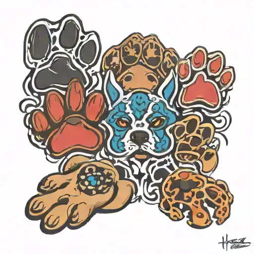 6 Dog Paws