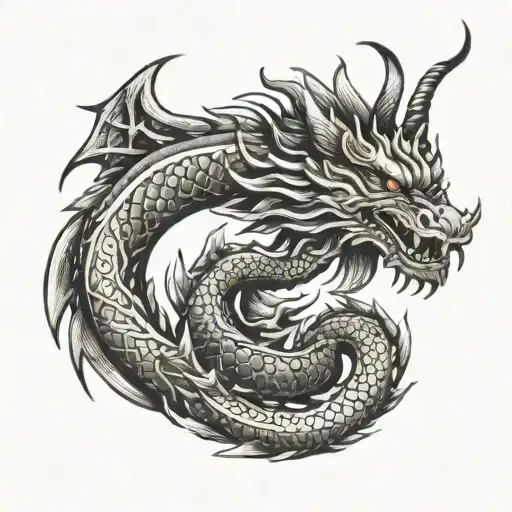 Balinese Dragon Tattoo Design