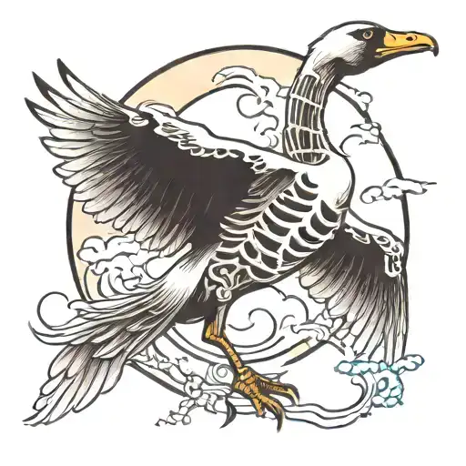 Goose In Flight Skeleton