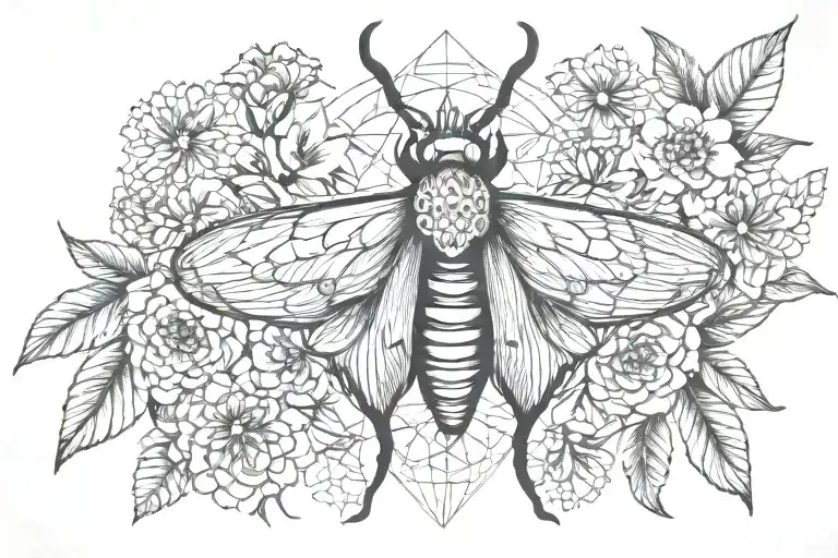Moth And Flower Of Life