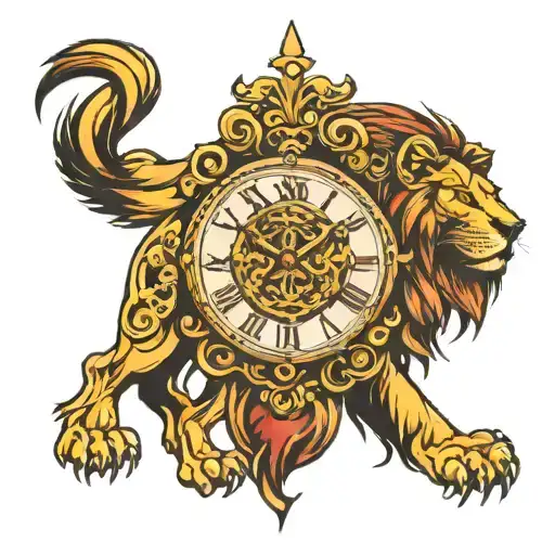 Christian Cross Lion Clock