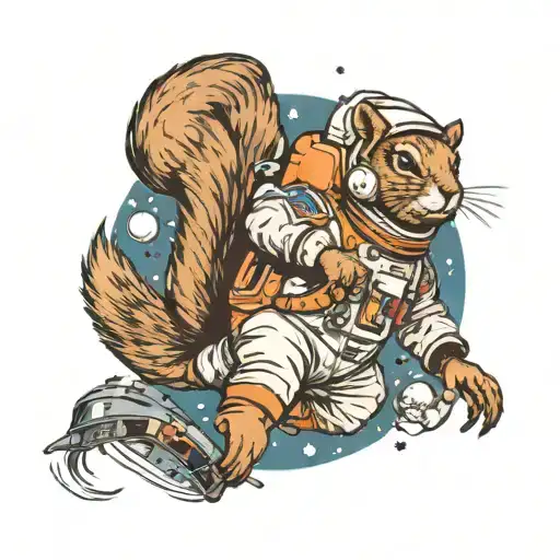 Moon-landing With Astronaut Squirrel