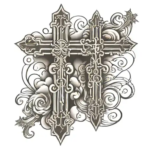 2 Crosses With Trust God Lettering I Want