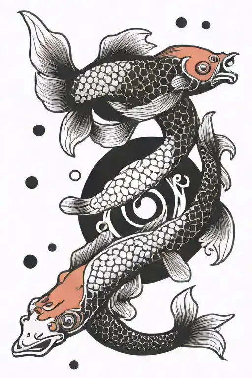 Mix Of Peace And Yin Yang Koi Fish