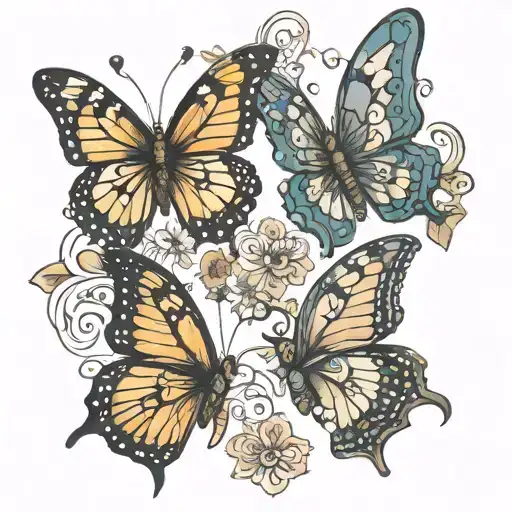 Butterfly Flying For Freedom Side By Side Nordic Style