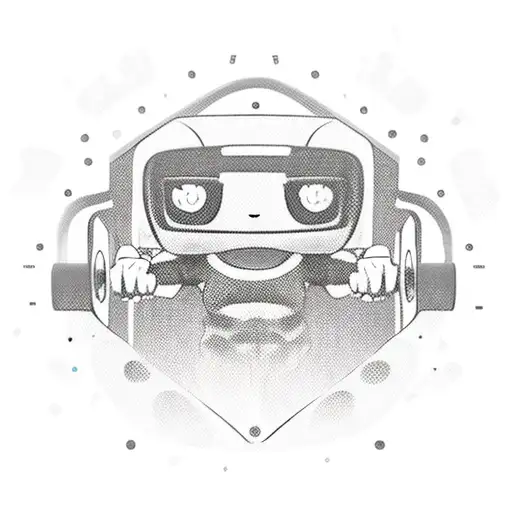 An Anime Character Driving A Car With Gym Equipment In The Backseat