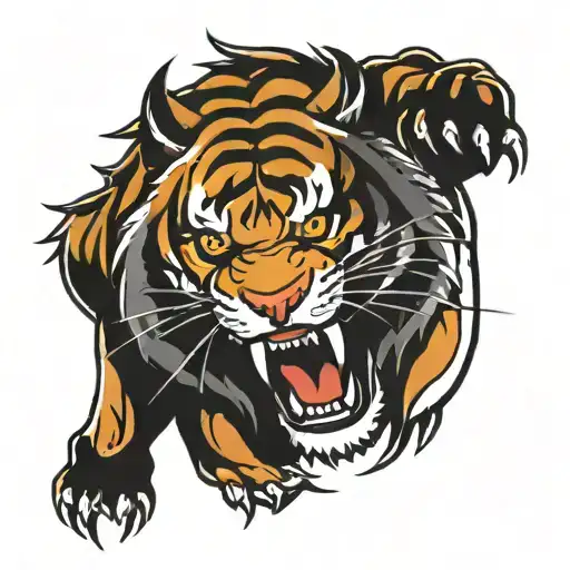 A Fierce Tiger Mascot Of Club Atletico Tigre In A New-school Style