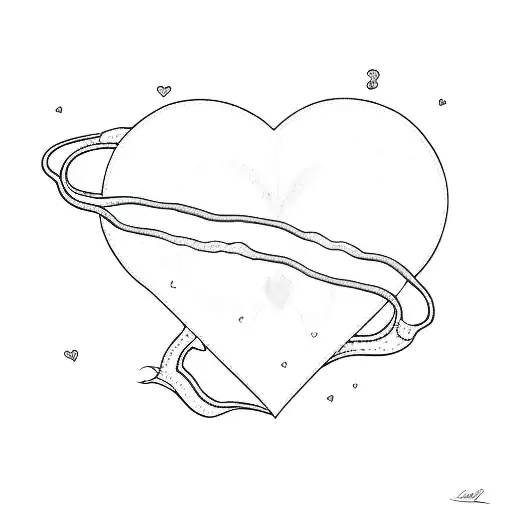 A Heart With A Sunflower Flowing Around