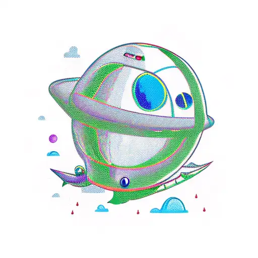 Cartoon Dinosaur Ufo