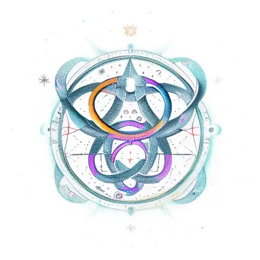 Zodiac Constellations Of Gemini And Taurus Intertwined