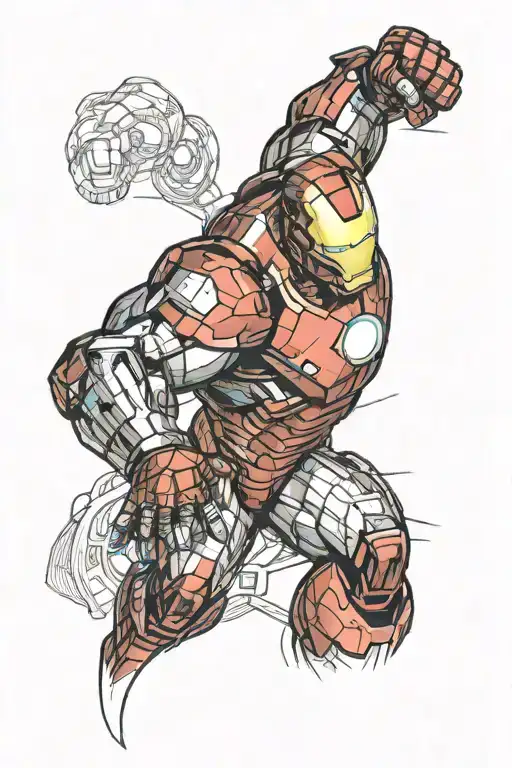 Iron Man Flexing His Bicep