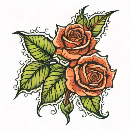 Rose With Adaline Made Into A Stim And 04 On A Leaf And 09 On On Another Leaf